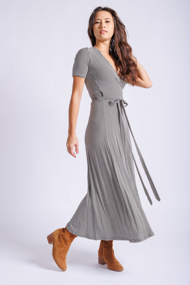 Short Sleeve Wrap Dress