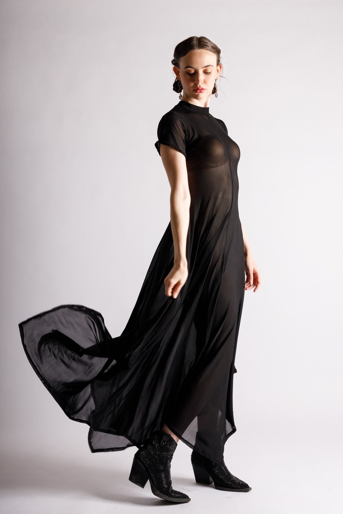 Reina Sheer Black Dress