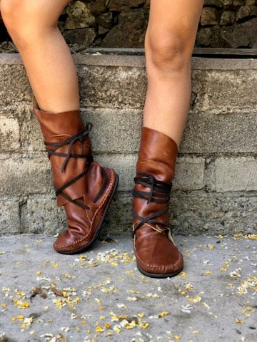 Camel Leather Boots