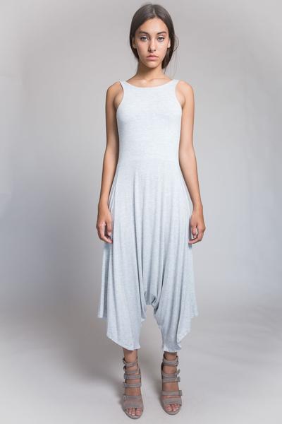 Caylee Onesie |KUCOON| harem tank onesie high or low neck scoop eco line. Made in Los Angeles