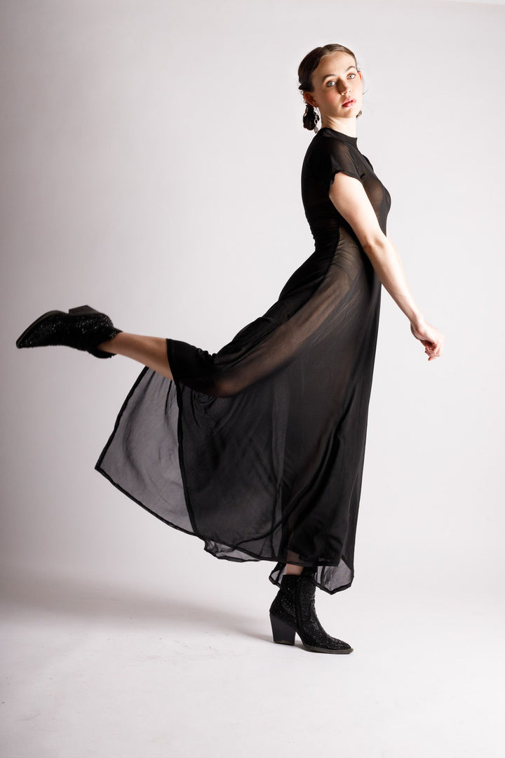 Reina Sheer Black Dress