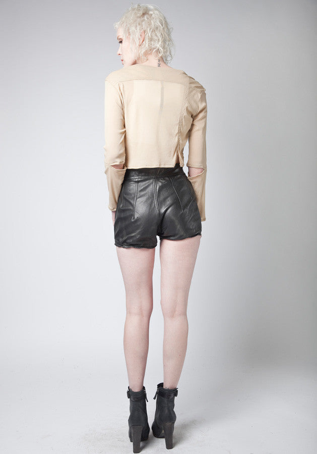 Leather shorts