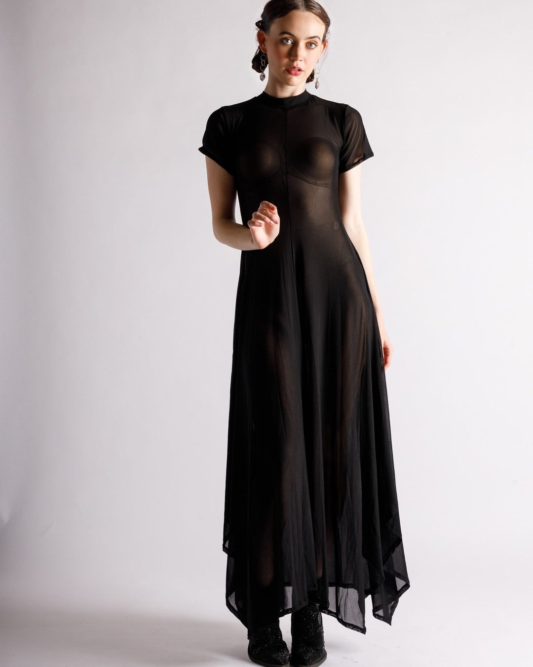Reina Sheer Black Dress