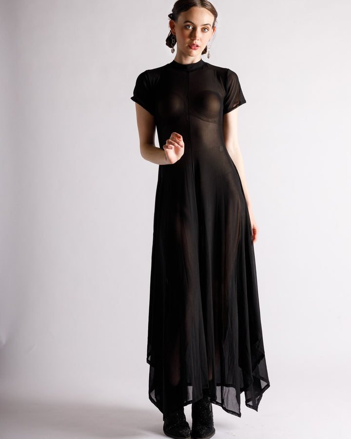 Reina Sheer Black Dress