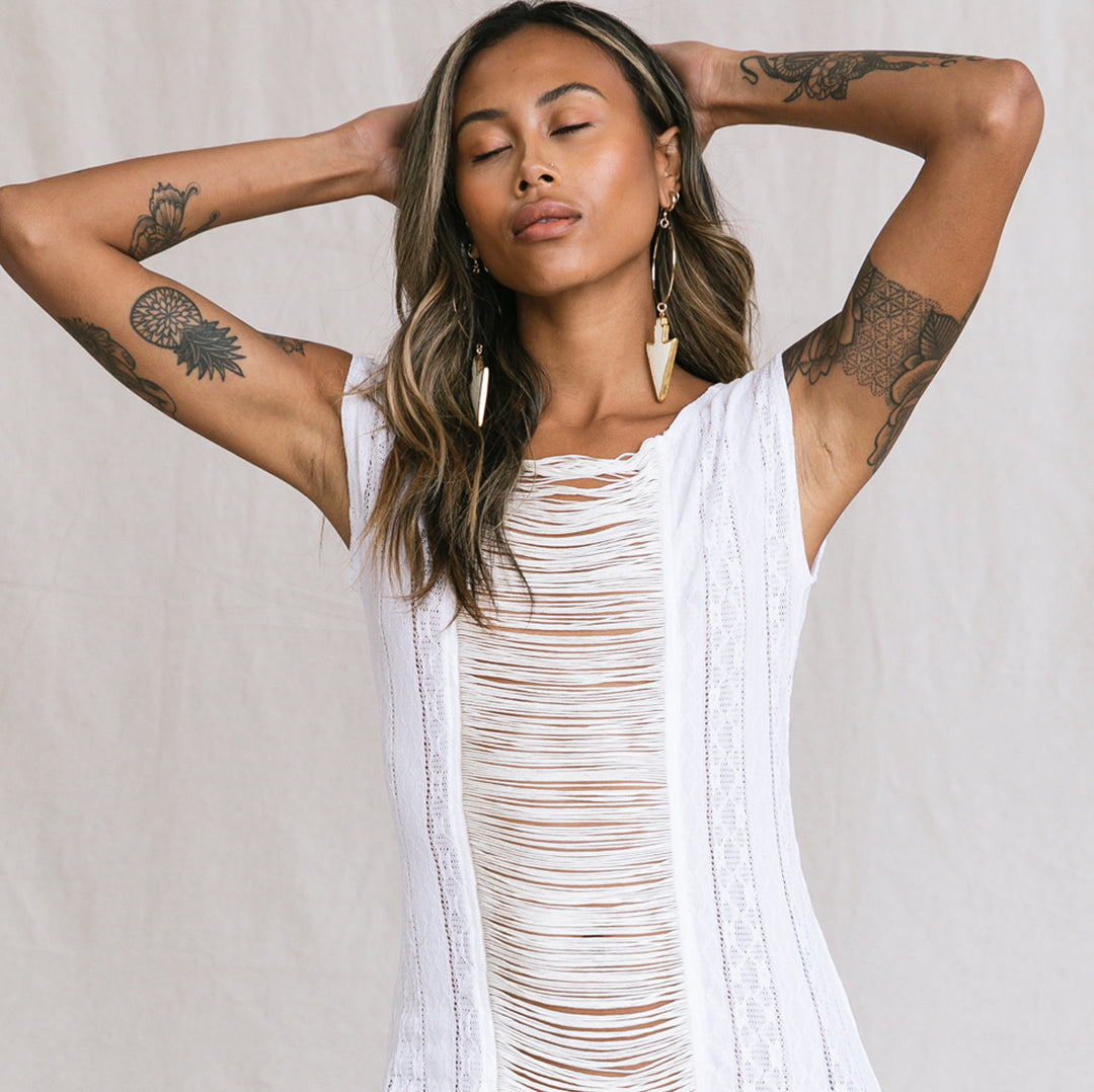 White Arrow Hoops