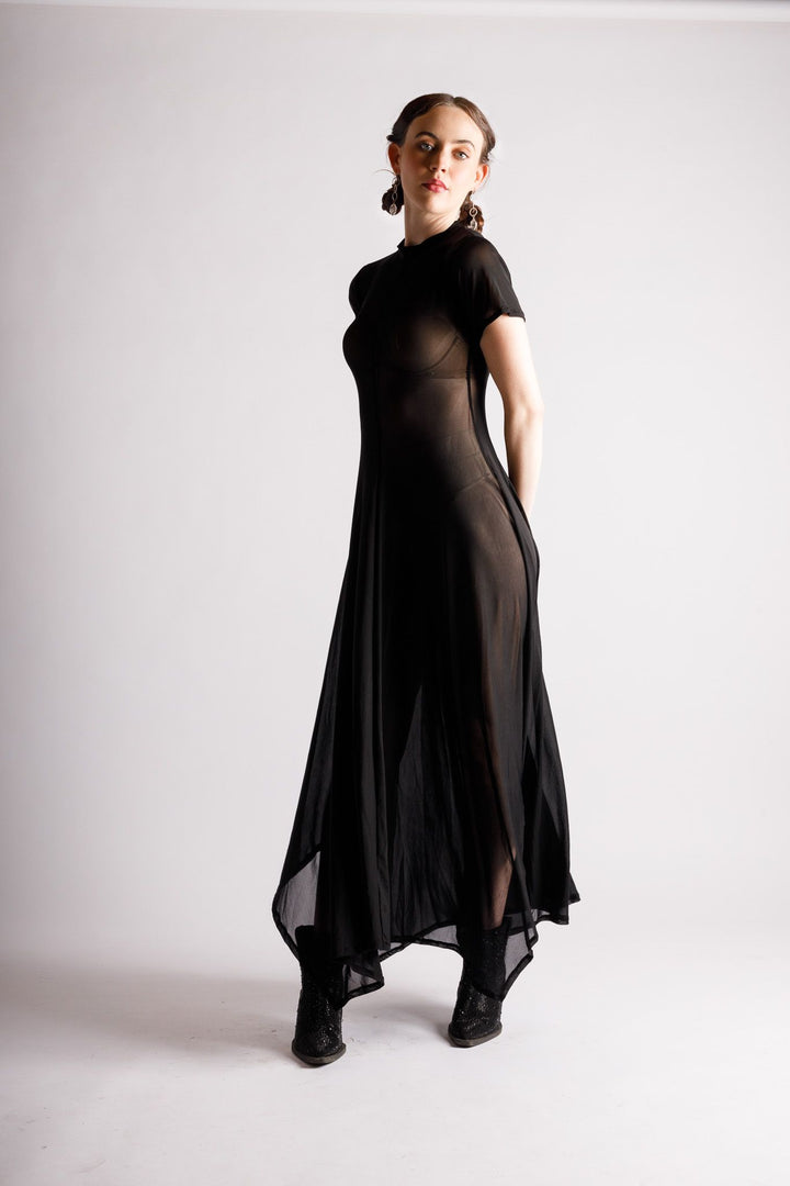 Reina Sheer Black Dress