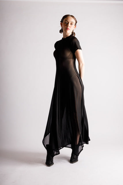 Reina Sheer Black Dress
